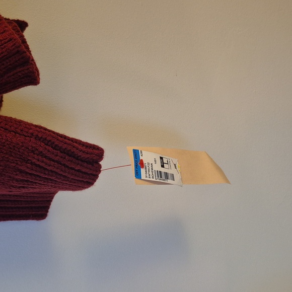 NWT Raga Open Cardigan Fringe Cherry Red Knit Drop Shoulder Boxy Size Large - Picture 6 of 10